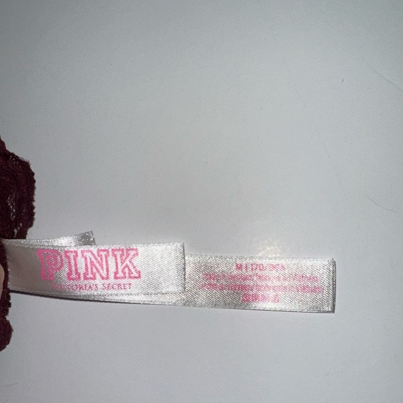 PINK Victoria's Secret Burgundy Red Lace Bralette Medium - Picture 3 of 6